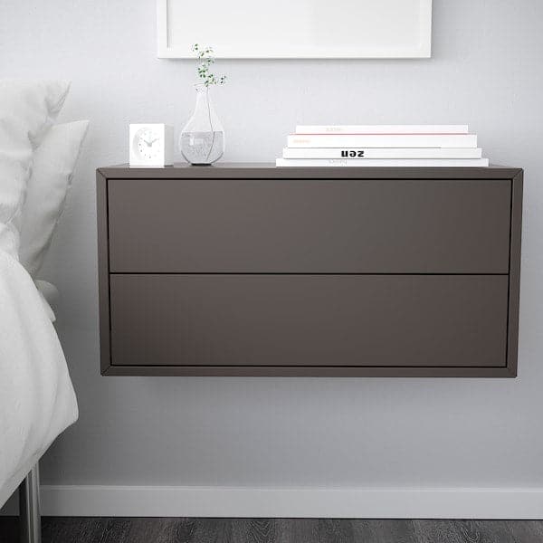 EKET - Cabinet with 2 drawers, dark grey, 70x35x35 cm - best price from Maltashopper.com 80344923