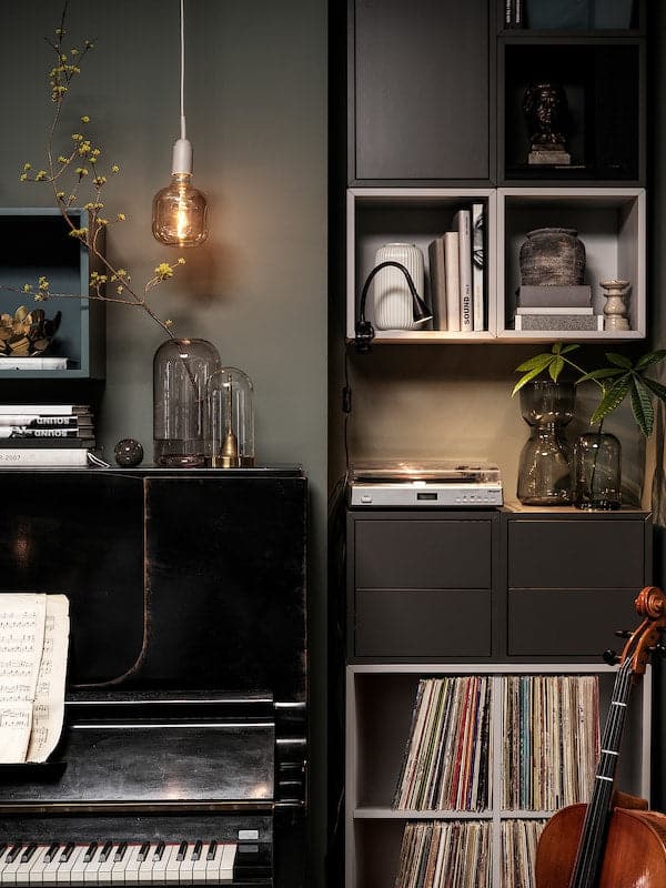 EKET - Cabinet with 2 drawers, dark grey, 35x35x35 cm - best price from Maltashopper.com 30428920