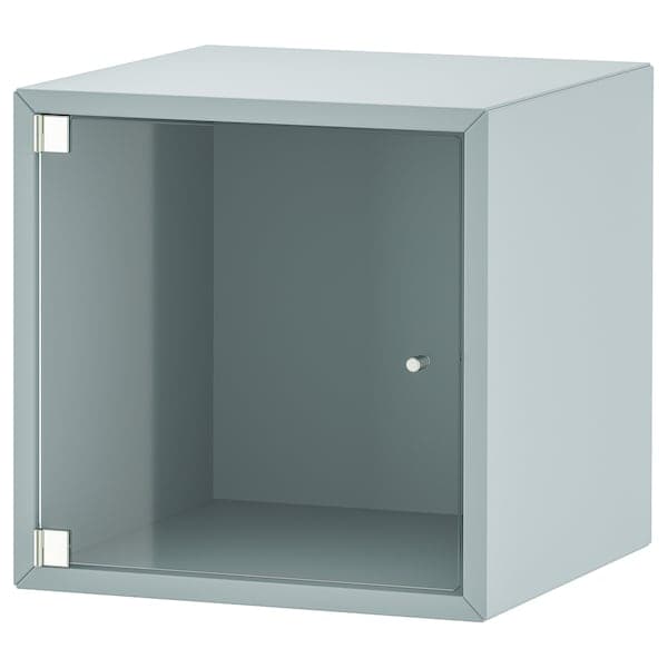 EKET - Wall cabinet with glass door, light grey-blue, 35x35x35 cm - best price from Maltashopper.com 39533021