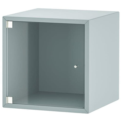 EKET - Wall cabinet with glass door, light grey-blue, 35x35x35 cm