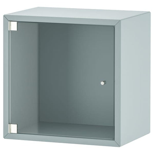 Ikea EKET - Wall cabinet with glass door, light grey-blue, 35x25x35 cm