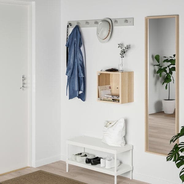 Ikea EKET - Wall cabinet with glass door, white stained oak effect, 35x25x35 cm