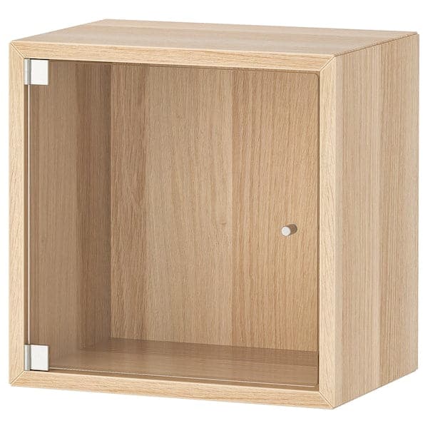 Ikea EKET - Wall cabinet with glass door, white stained oak effect, 35x25x35 cm