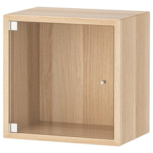 EKET - Wall cabinet with glass door, white stained oak effect, 35x25x35 cm