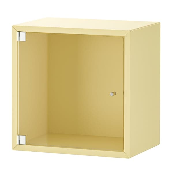 Ikea EKET - Wall cabinet with glass door, pale yellow, 35x25x35 cm