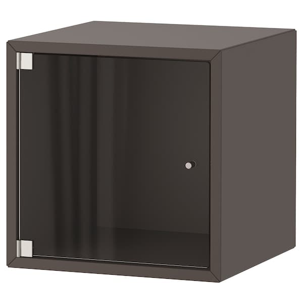Ikea EKET - Wall cabinet with glass door, dark grey, 35x35x35 cm