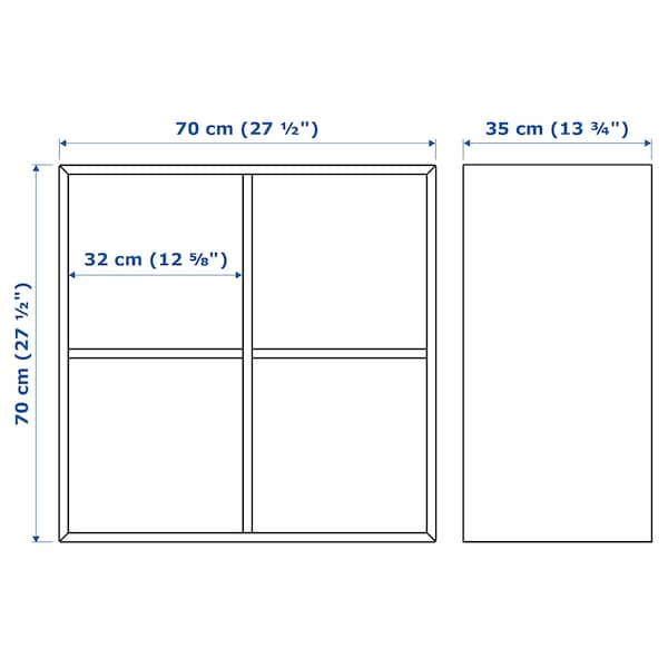 EKET - Wall-mounted shelving unit w 4 comp, white, 70x35x70 cm - best price from Maltashopper.com 89285820