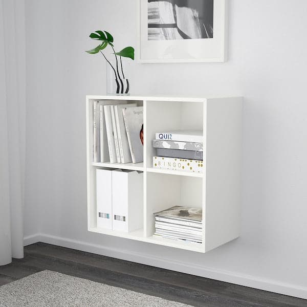 EKET - Wall-mounted shelving unit w 4 comp, white, 70x35x70 cm - best price from Maltashopper.com 89285820