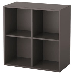 EKET - Wall-mounted shelving unit w 4 comp, dark grey, 70x35x70 cm - best price from Maltashopper.com 19285833
