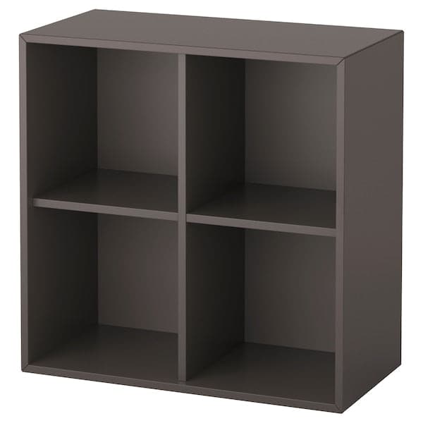 EKET - Wall-mounted shelving unit w 4 comp, dark grey, 70x35x70 cm - best price from Maltashopper.com 19285833