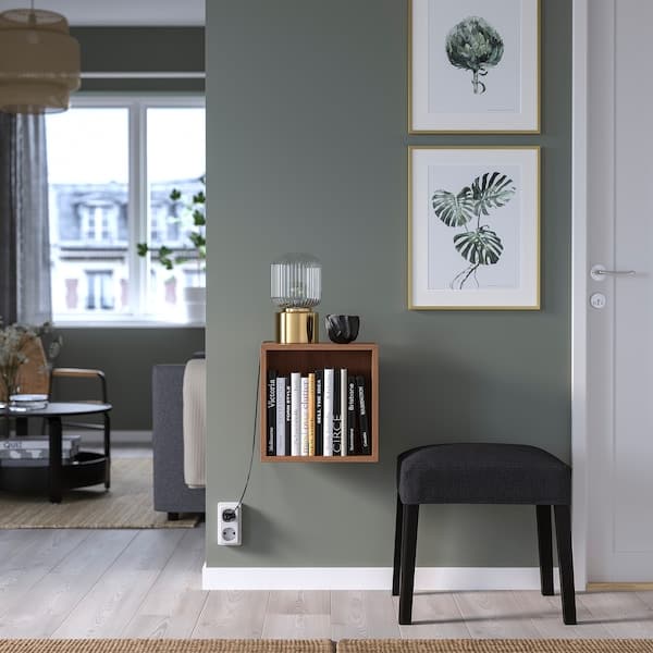 EKET - Wall-mounted shelving unit, walnut effect, 35x25x35 cm - best price from Maltashopper.com 19490273