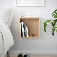 EKET - Wall-mounted shelving unit, white stained oak effect, 35x25x35 cm - best price from Maltashopper.com 29286257
