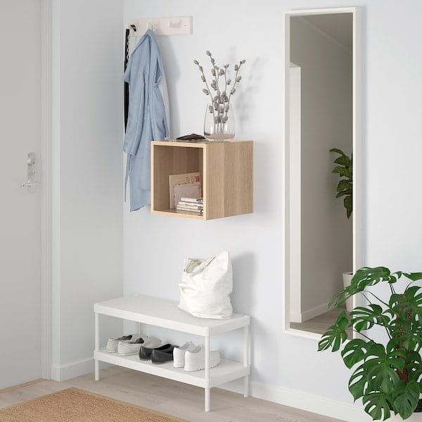 Ikea EKET - Wall-mounted shelving unit, white stained oak effect, 35x35x35 cm