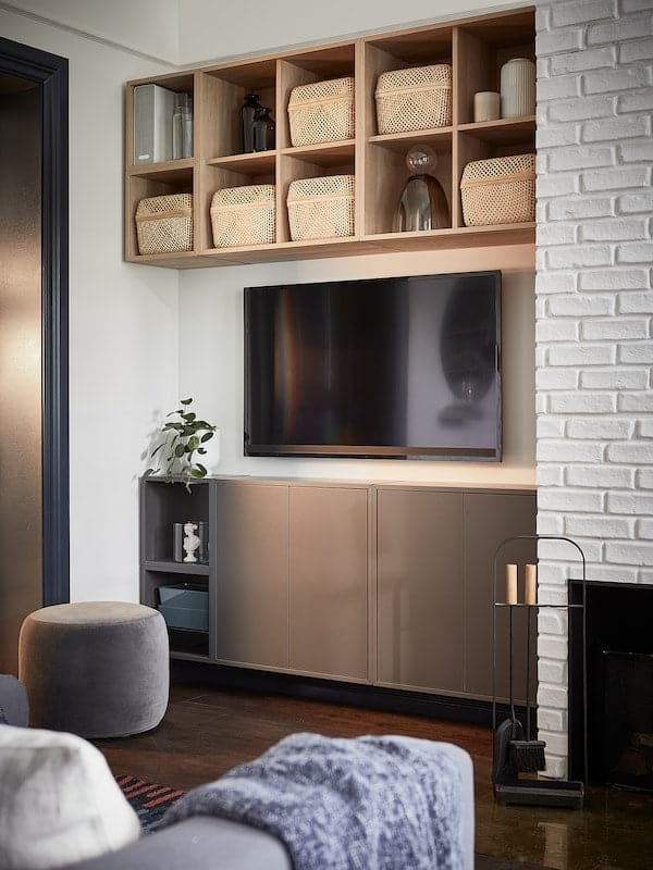 Ikea EKET - Wall-mounted shelving unit, white stained oak effect, 35x35x35 cm