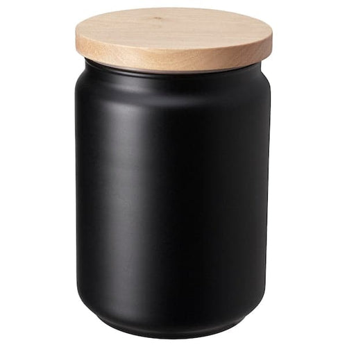 EKLATERA - Jar with lid, black, 1.1 l