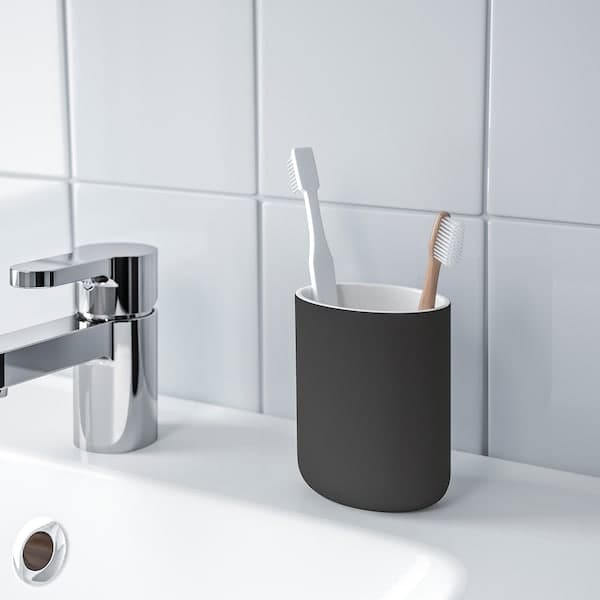 EKOLN - Toothbrush holder, dark grey - best price from Maltashopper.com 00441621