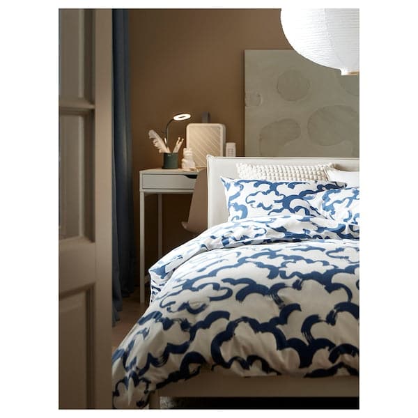 EKPURPURMAL - Duvet cover and 2 pillowcases, white blue/cloud, 240x220/50x80 cm - best price from Maltashopper.com 00546996