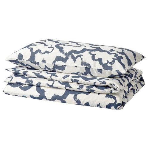 EKPURPURMAL - Duvet cover and pillowcase, white blue/cloud, 150x200/50x80 cm
