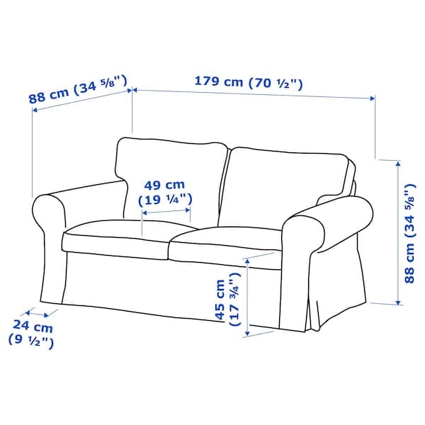 Ikea EKTORP - 2-seater sofa, Hakebo grey-green ,