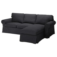 EKTORP - 3-seater sofa with chaise-longue/Hillared anthracite , - best price from Maltashopper.com 49430541