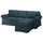EKTORP - 3-seater sofa with chaise-longue/Hillared dark blue ,