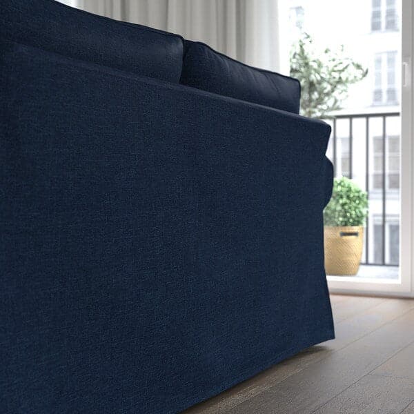 EKTORP - 3-seater sofa with chaise-longue, Kilanda dark blue , - best price from Maltashopper.com 99509037