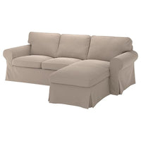 EKTORP - 3-seater sofa with chaise-longue/Tallmyra beige , - best price from Maltashopper.com 39430546