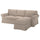 EKTORP 3-seat sofa, with chaise longue/Tallmyra beige, 252x88x88 cm