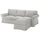 EKTORP 3-seat sofa, with chaise longue/Tallmyra white/black, 252x88x88 cm