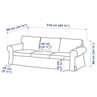 EKTORP - 3-seater sofa, Hakebo dark grey , - best price from Maltashopper.com 39508998
