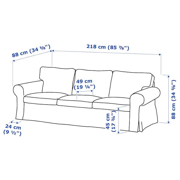 EKTORP - 3-seater sofa, Hakebo grey-green , - best price from Maltashopper.com 59509001