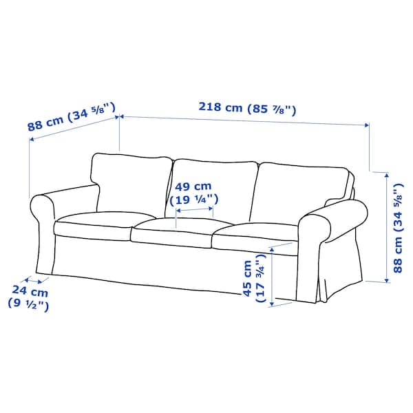EKTORP - 3-seater sofa, Kilanda light beige , - best price from Maltashopper.com 69509010