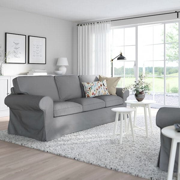 EKTORP 3-seater sofa - Light grey Remmarn