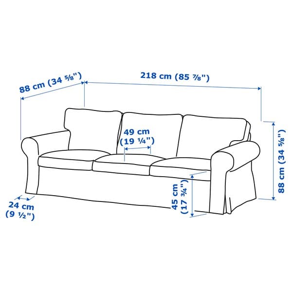 EKTORP - 3-seater sofa, Tallmyra white/black , - best price from Maltashopper.com 69430540