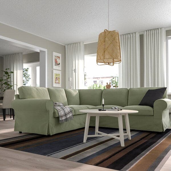 Ikea EKTORP - 4-seater corner sofa, Hakebo grey-green ,