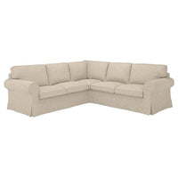 EKTORP corner sofa, 4-seat, Hillared beige, 243 cm