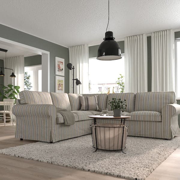 Ikea EKTORP - 4 seater corner sofa, Karlshov beige/multicolour ,