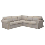 EKTORP corner sofa, 4-seat, Karlshov beige/multicolour, 243x88x88 cm