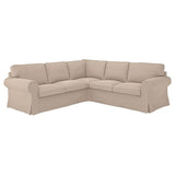 EKTORP corner sofa, 4-seat, Tallmyra beige, 243x88x88 cm