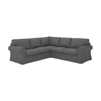EKTORP corner sofa, 4-seat, Tallmyra medium grey, 243x88x88 cm