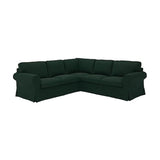EKTORP corner sofa, 4-seat, Tallmyra dark green, 243x88x88 cm