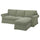 EKTORP cover f 3-seat sofa w chaise longue, Hakebo grey-green
