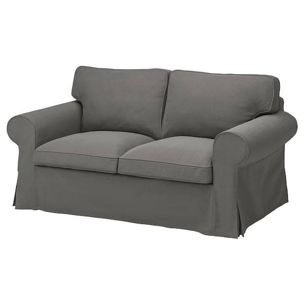 EKTORP - 2-seater sofa cover, Hakebo dark grey ,