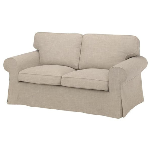 EKTORP - 2-seater sofa cover, Hillared beige ,