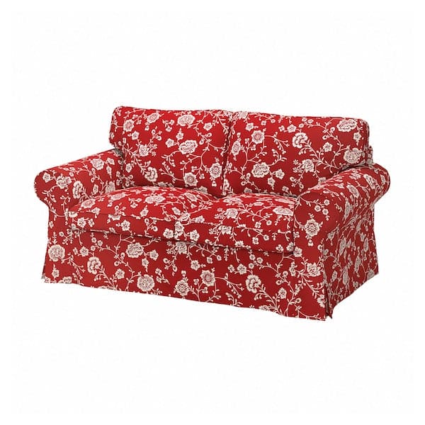 EKTORP 2-seater sofa lining - Red/white Virestad