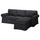 EKTORP - 3-seater sofa cover, with chaise-longue/Hillared anthracite ,