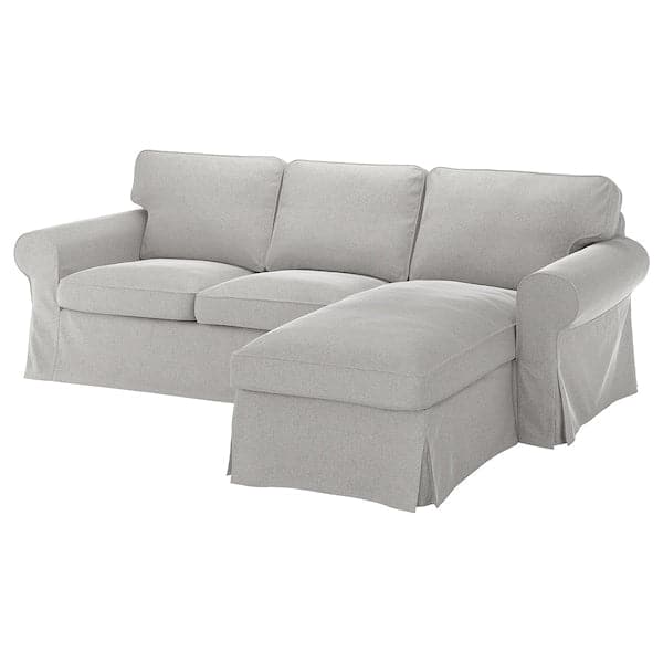 EKTORP - 3-seater sofa cover, with chaise-longue/Tallmyra white/black ,