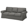 EKTORP cover for 3-seat sofa, Hakebo dark grey