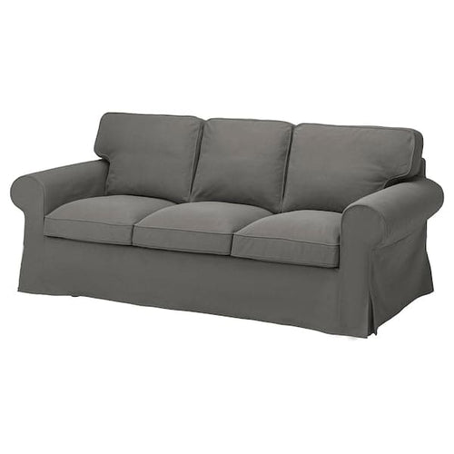 EKTORP - 3-seater sofa cover, Hakebo dark grey ,