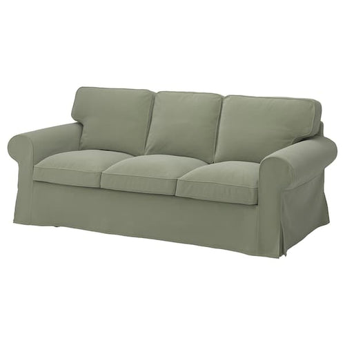 EKTORP - 3-seater sofa cover, Hakebo grey-green ,